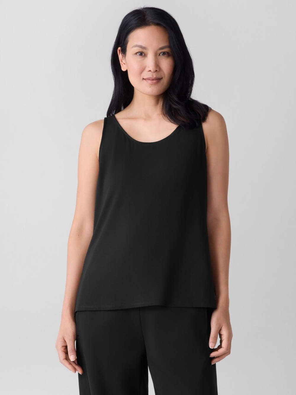 Eileen Fisher Scoop Neck Black Tank NWT Sz S